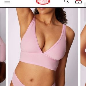 Pink Parade vintage rib plunge scoop back bralette